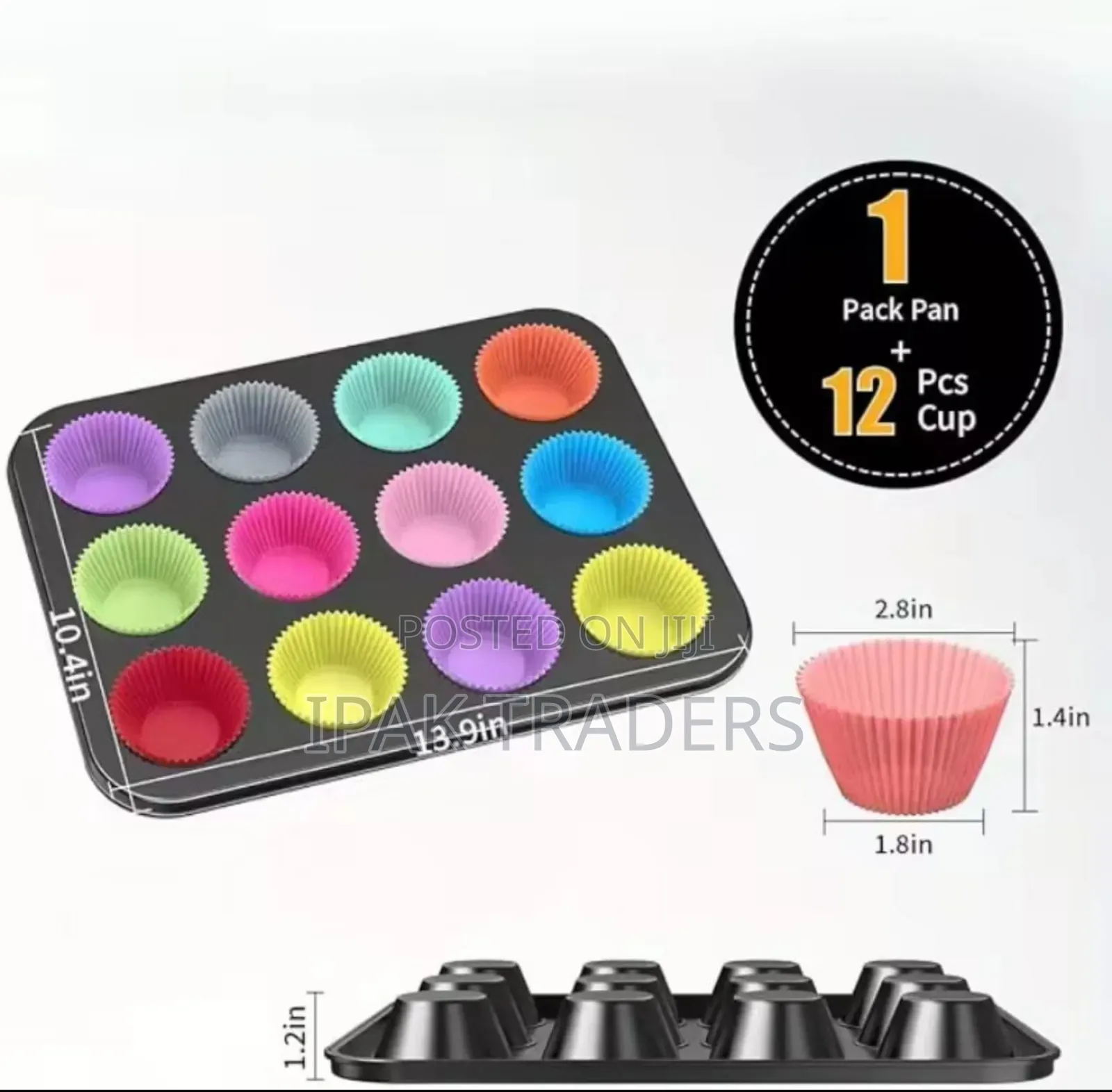 *12pcs Silicon Reusable Baking Moulds