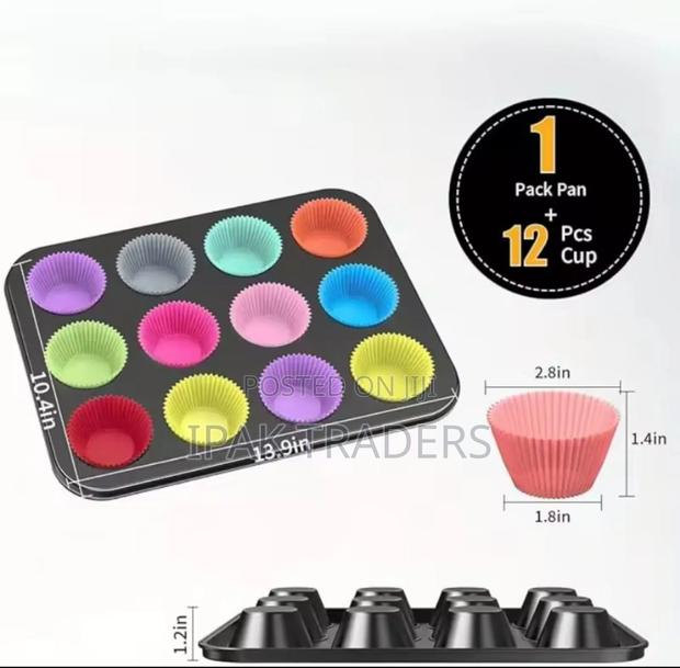 *12pcs Silicon Reusable Baking Moulds - main view