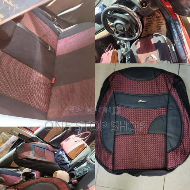 Heavy Duty 5 Seater Seat Cushions Cover Maroon Black - main view
