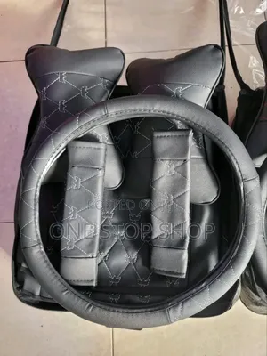 Unique Grey Leather Seat Cover With White Stitch (Also Black in Stock