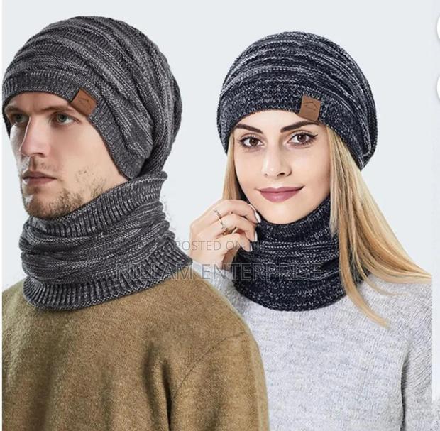 2pcs/Set Adults Neck Warmer Hat - main view
