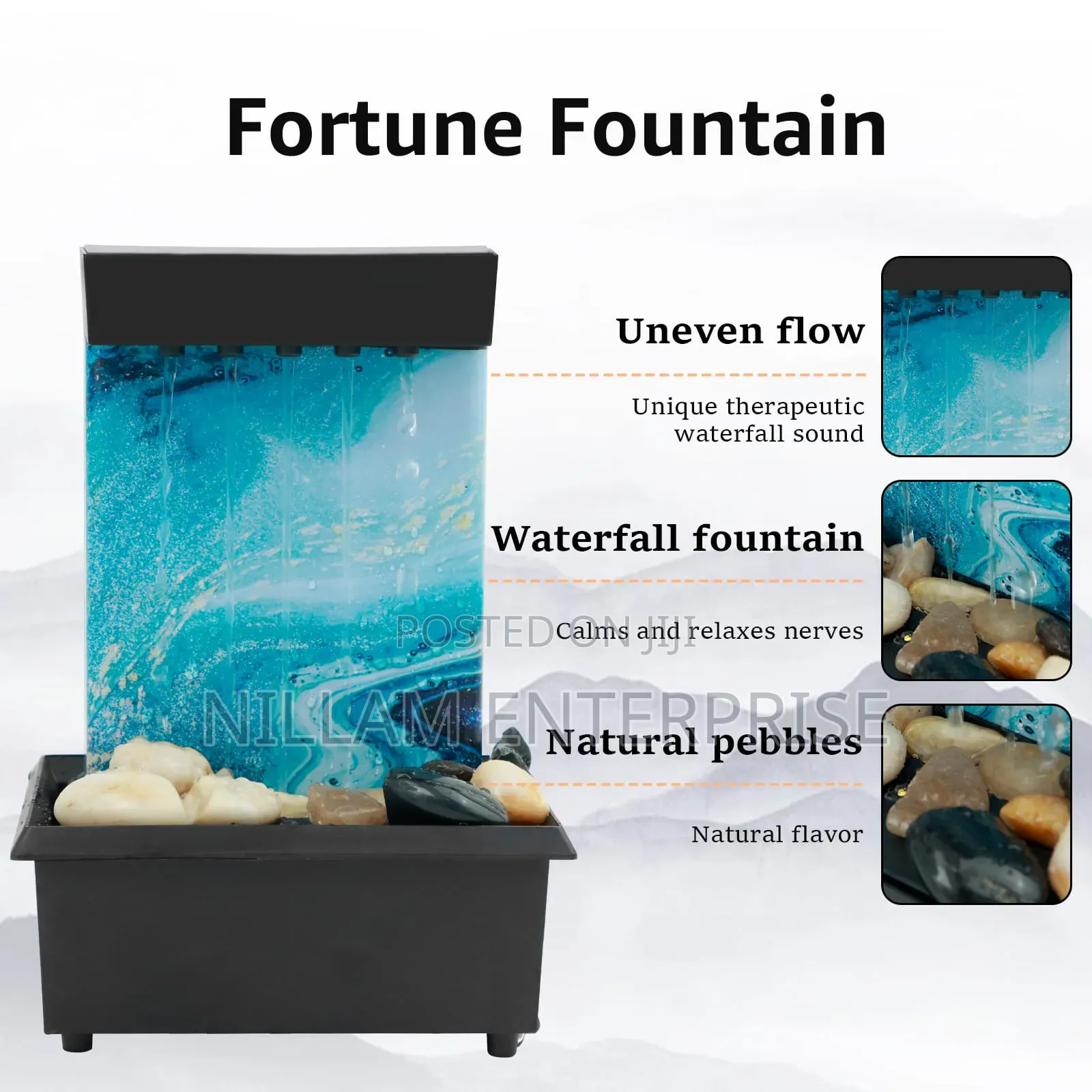 Tabletop Waterfall Decoration With Led Lights