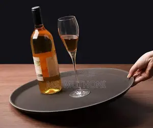 Round Non-Slip Rubber Serving Tray Now Available in 4 Sizes