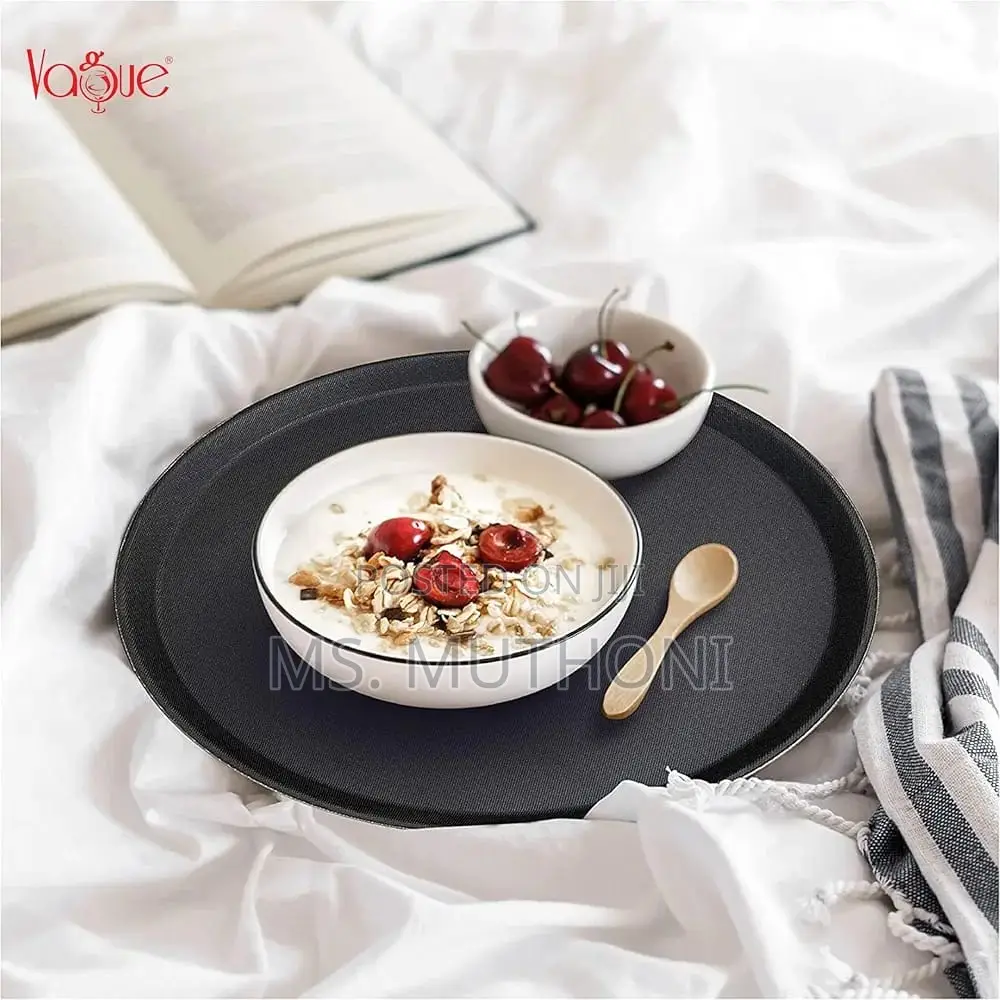 Round Non-Slip Rubber Serving Tray Now Available in 4 Sizes