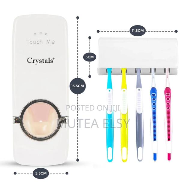 Black,Blue,Pink Orange Tooth Paste Dispenser+5 Toothbrush Holder - main view