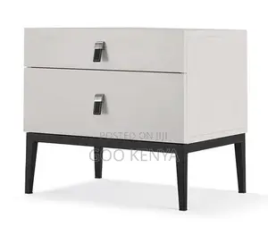 Home Bedside; Two Drawer Lockable Bedside Cabinet for Bedroom