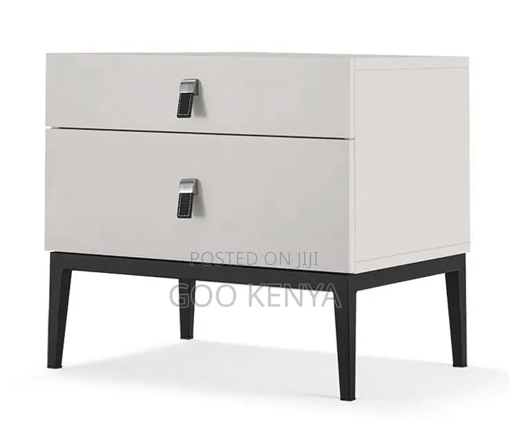 Home Bedside; Two Drawer Lockable Bedside Cabinet for Bedroom