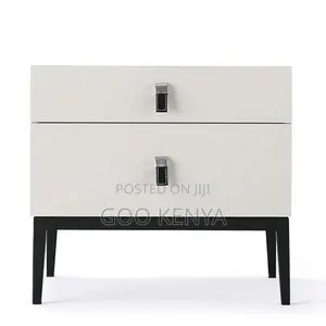 Home Bedside; Two Drawer Lockable Bedside Cabinet for Bedroom