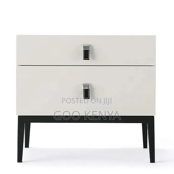 Home Bedside; Two Drawer Lockable Bedside Cabinet for Bedroom