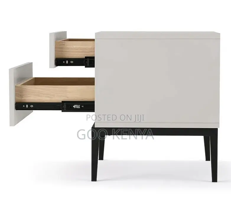 Home Bedside; Two Drawer Lockable Bedside Cabinet for Bedroom