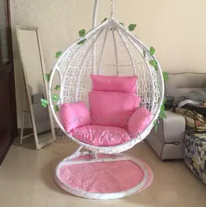 Home Chair; Egg-Shaped Balcony Swing Chair With Round Base and Cushion