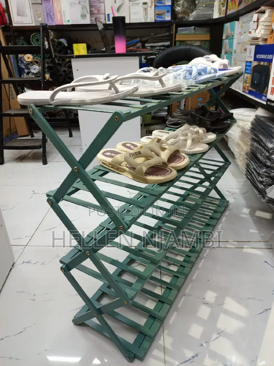 4 Tier Foldable Multifunctional Bamboo Shoe Rack Stand