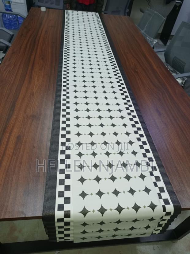 Modern Black White Washable Table Runner/Tv Stand Mat/Drawer Liner - thumbnail 3