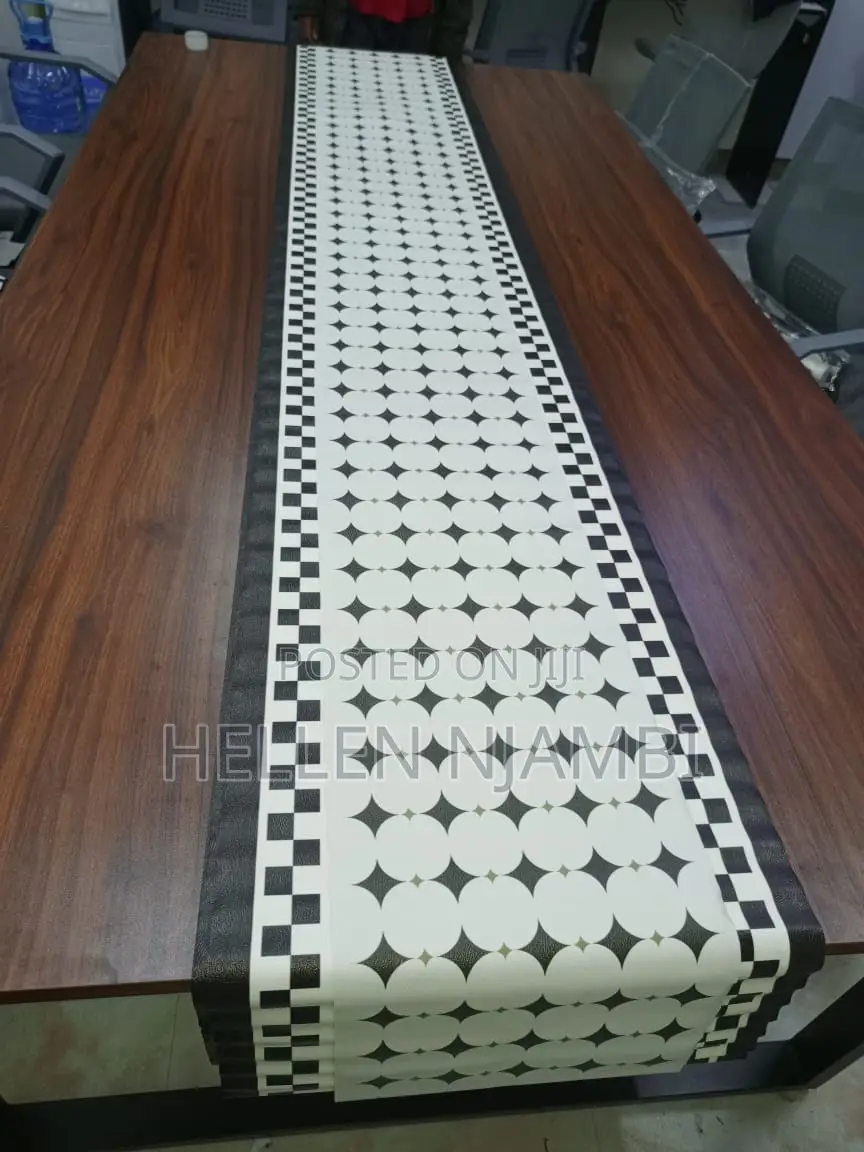 Modern Black White Washable Table Runner/Tv Stand Mat/Drawer Liner
