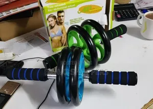 Ab Double Wheel Exerciser With Free Blue Knee Pad