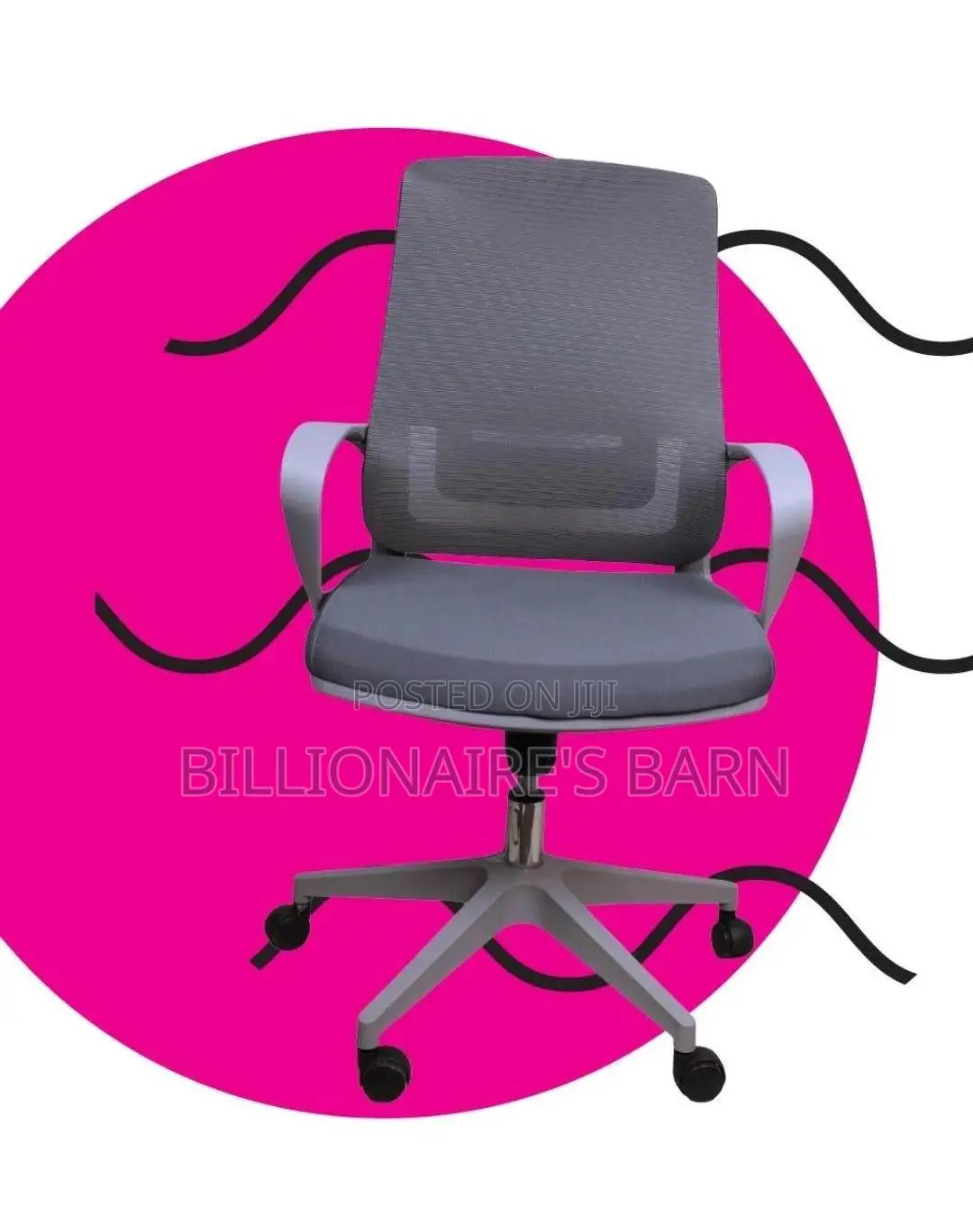 Space-saving Grey Ergonomic Mesh Office Chair | Headrest Support