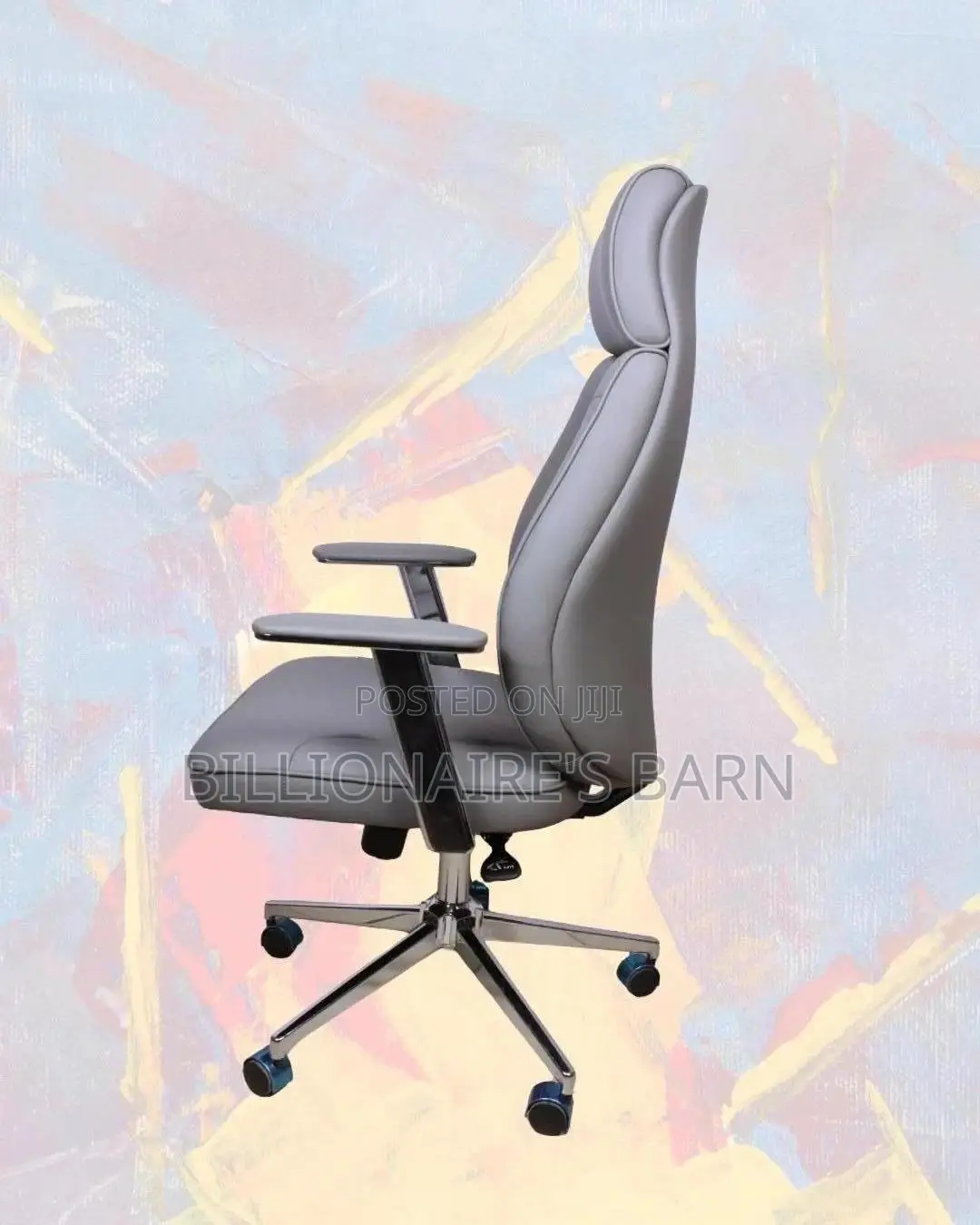 Grey Executive Leather Office Chair (High-back) — Moving Fast