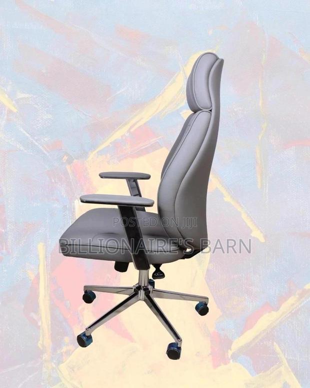 Grey Executive Leather Office Chair (High-back) — Moving Fast - thumbnail 3