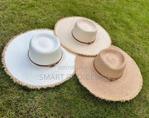 Imported Straw Sun Visor Hats - main view