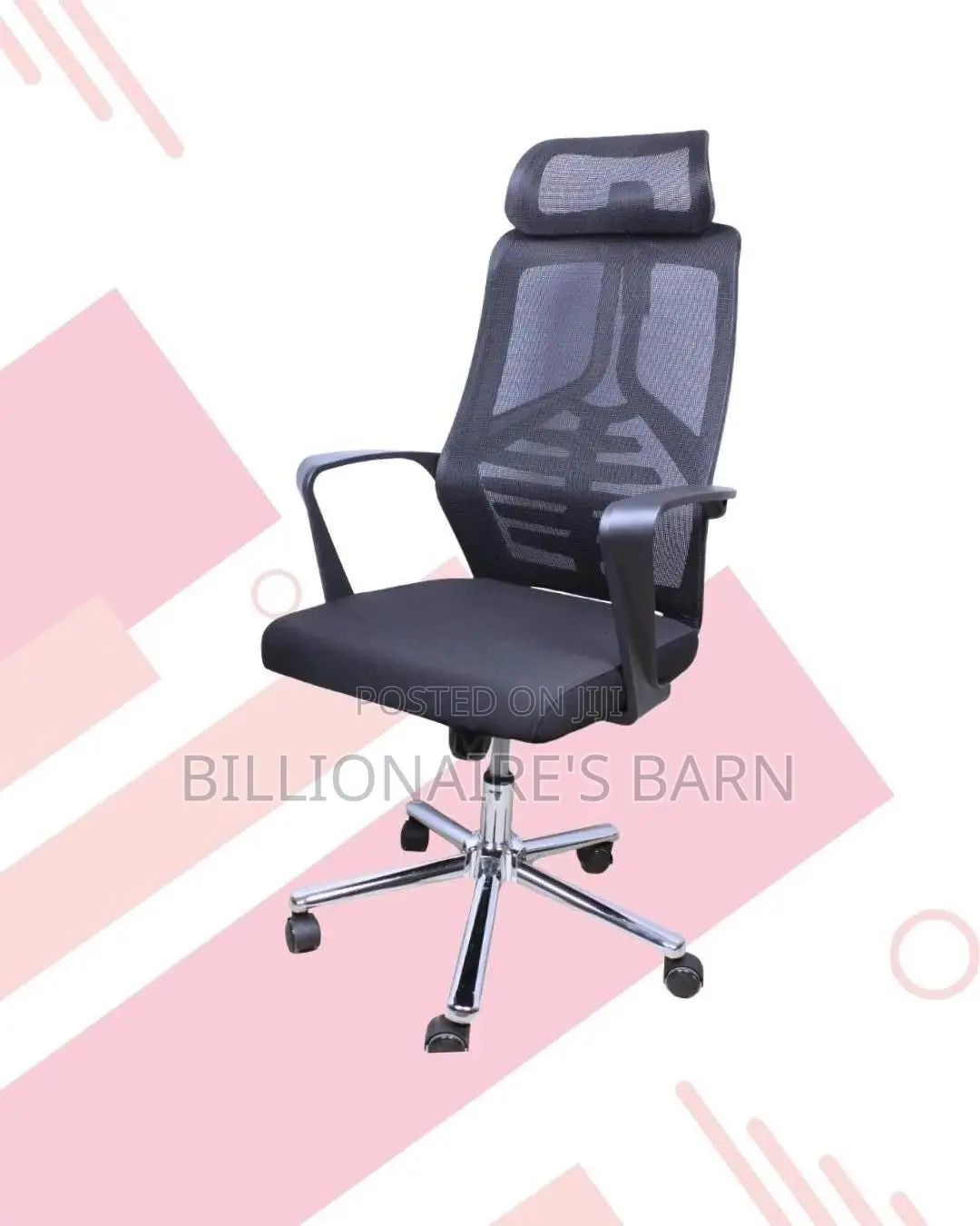 Plush High Back Mesh Office Chair | Padded Armrests