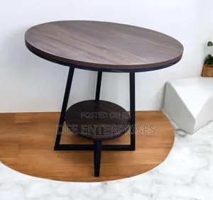 2 Layer Round 3 Legged Metal Frame Table Size
