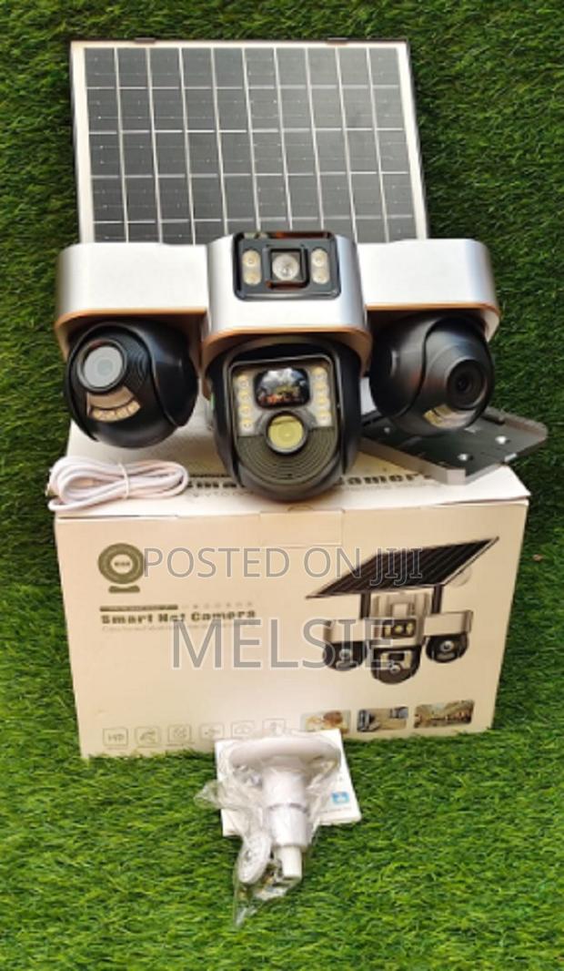 V380 4g Triple Lens Floodlight Solar Camera Solar PTZ Camera Rotatable - main view