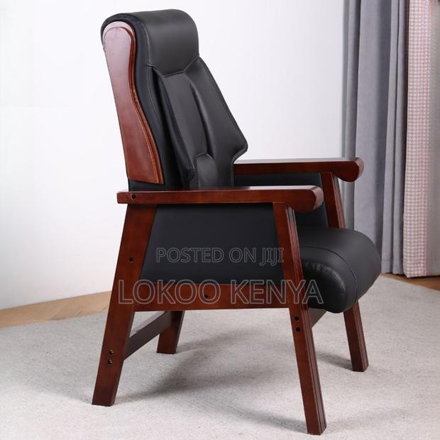 Office Chair : Leather Boss Office Chair With Wooden Arms