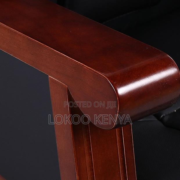 Office Chair : Leather Boss Office Chair With Wooden Arms - thumbnail 4