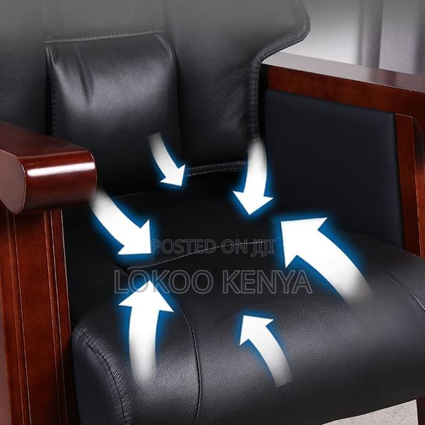 Office Chair : Leather Boss Office Chair With Wooden Arms - thumbnail 5