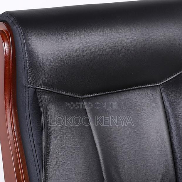 Office Chair : Leather Boss Office Chair With Wooden Arms - thumbnail 7