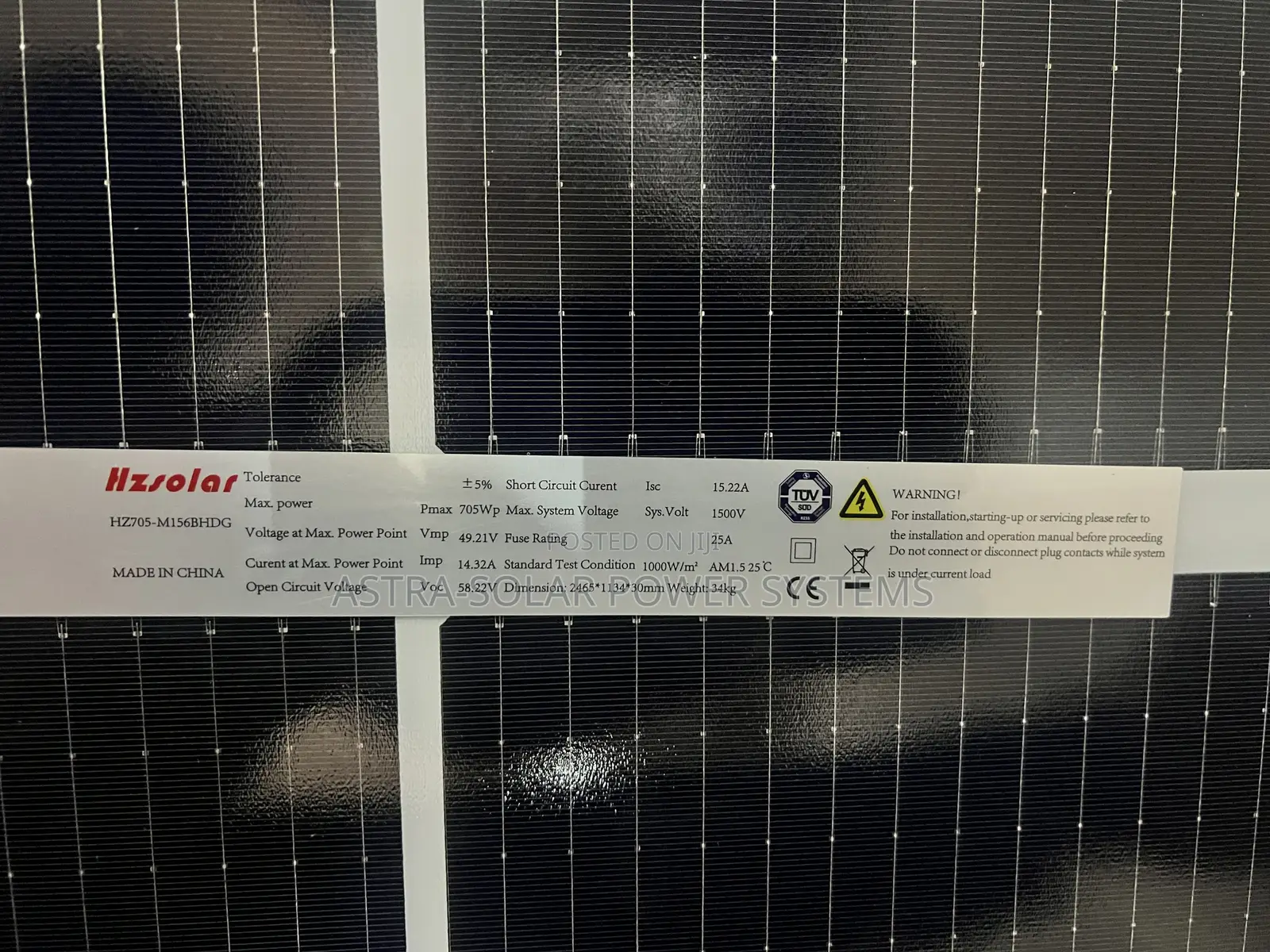 Hzsolar 705w Bi-Facial Solar Panel
