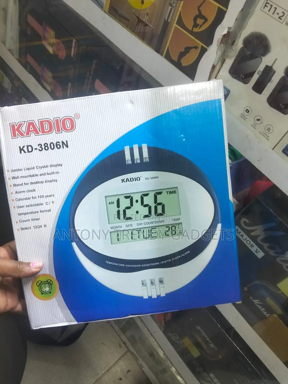 Kadio Kd-3806n Digital Jumbo Lcd Clock