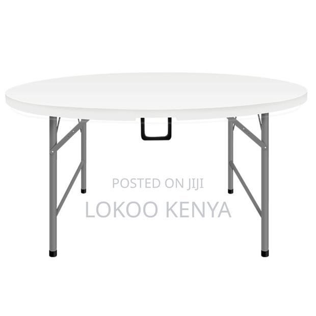 Dining Set : White Round Foldable Dining Set With 4 Chairs - thumbnail 2