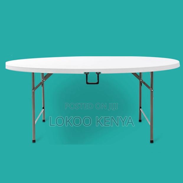 Dining Set : White Round Foldable Dining Set With 4 Chairs - thumbnail 3