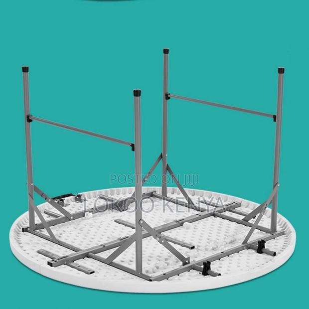 Dining Set : White Round Foldable Dining Set With 4 Chairs - thumbnail 5