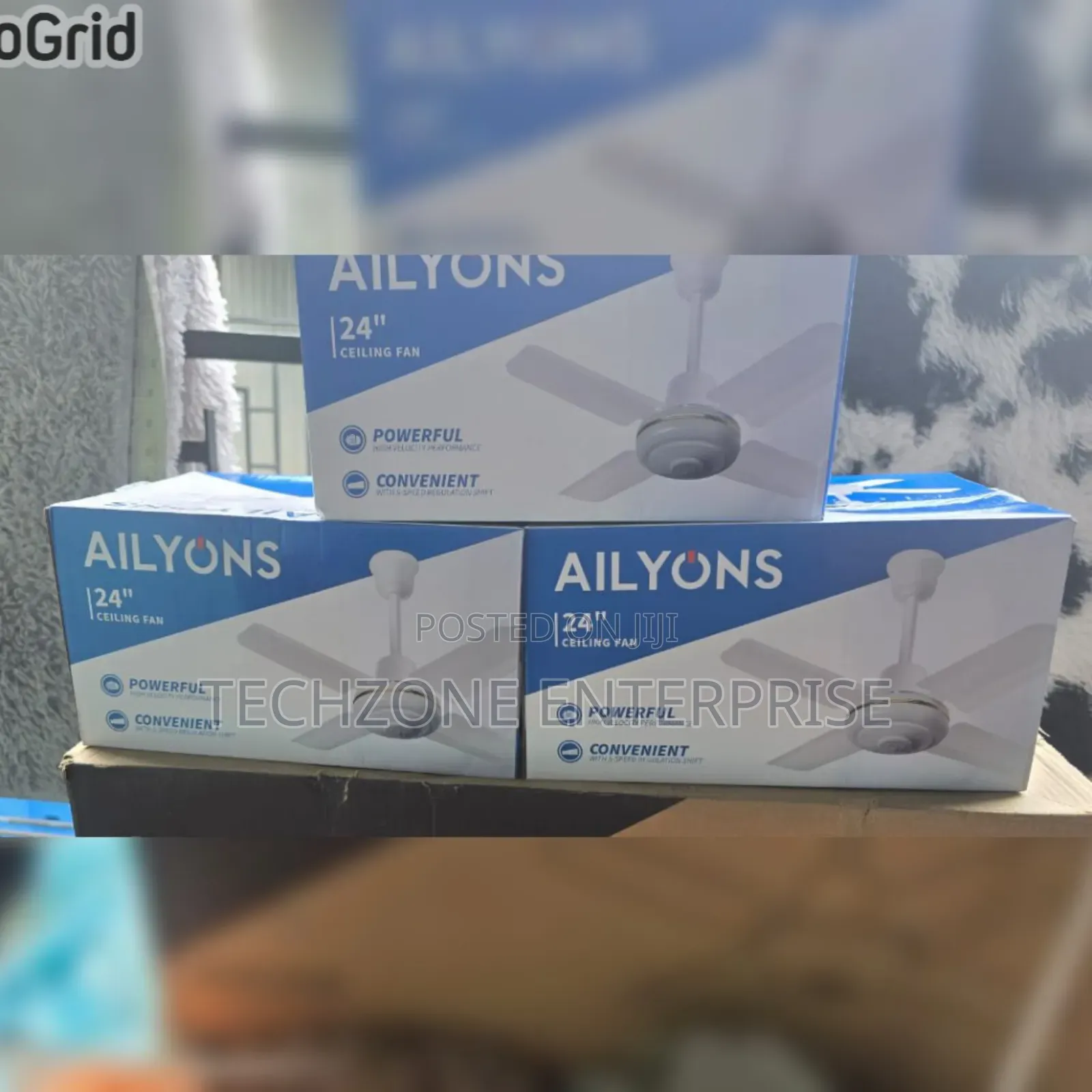Ailyons 24 Inches Ceiling Fan, White 