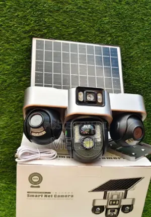 V380 4g Wireless PTZ Solar Camera 3 Tripple Lens Rotating Security Cam