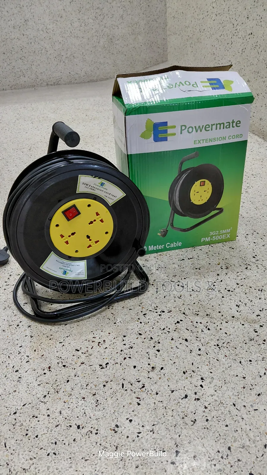 Powermate 1.0mm By 50metres Extension Reel/ Power Cable 50m