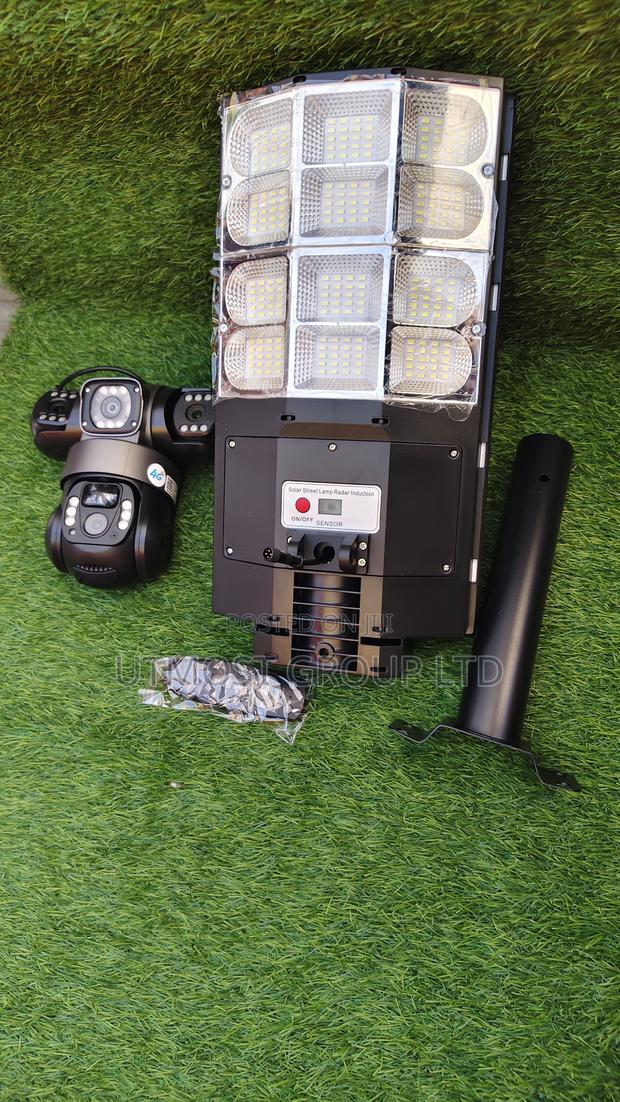 V380 4g Triple Lens Floodlight Solar Camera 1080p Recording Capability