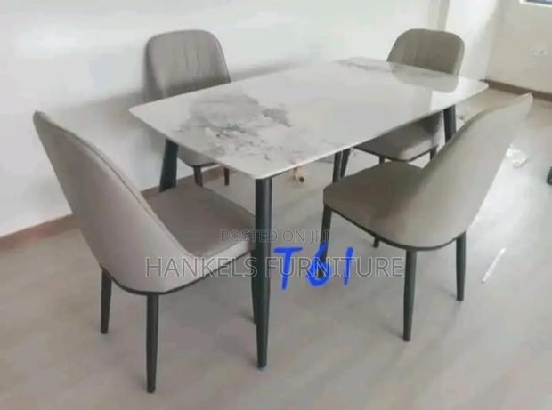 Classic Marble Dining Table With Chairs - main view