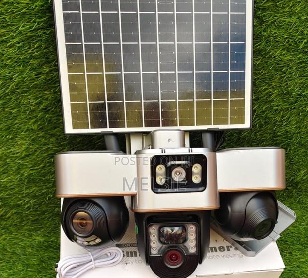 V380 Triple Lens Hd Security Solar Outdoor Smart Wireless CCTV Camera
