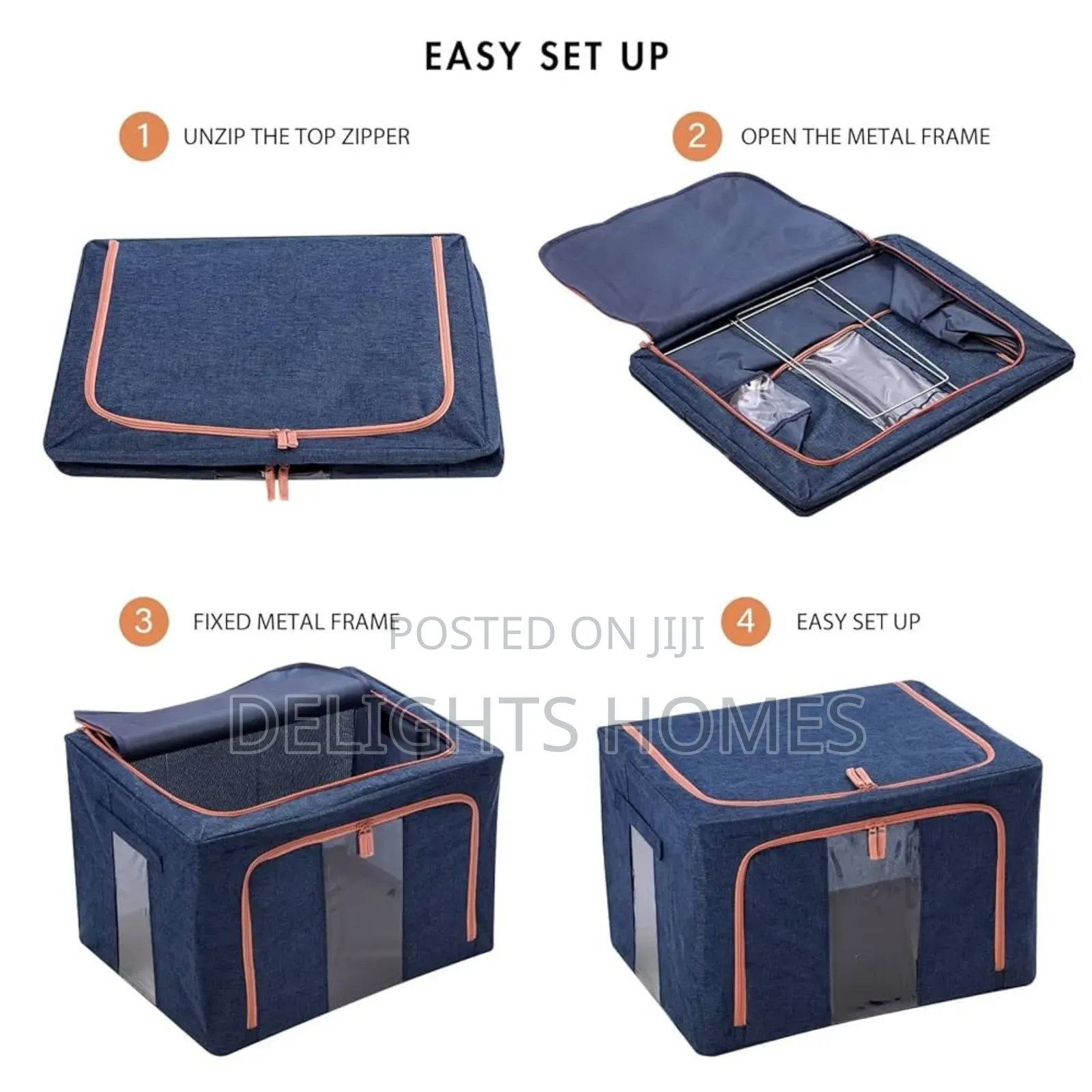 66l Foldable Metal Frame Clothes Storage Bag-Pa