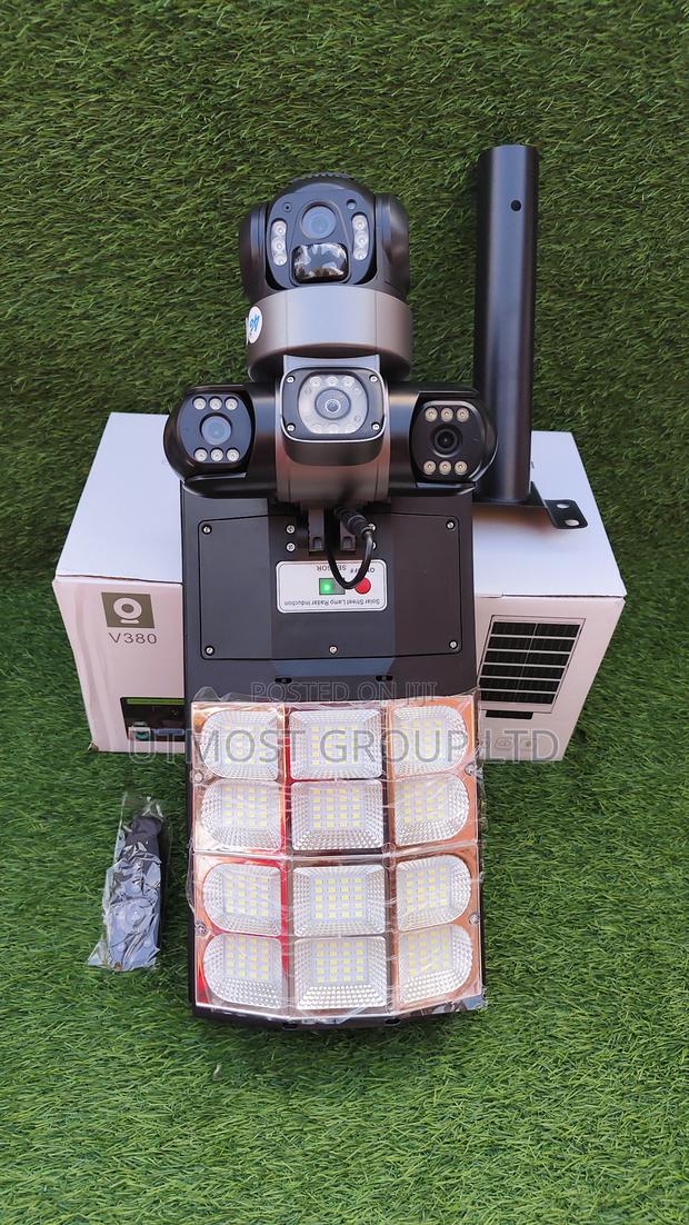 Triple Lens Floodlight Solar PTZ Camera V380 4g Triple Lens Security - main view