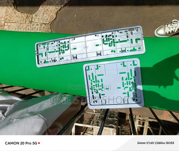 Silver Plastic Number Plates in Oblong and Square Set