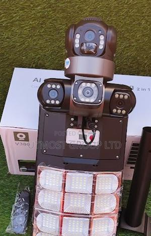 3 Lens Floodlight Solar Camera V380 4g App Remote Watching