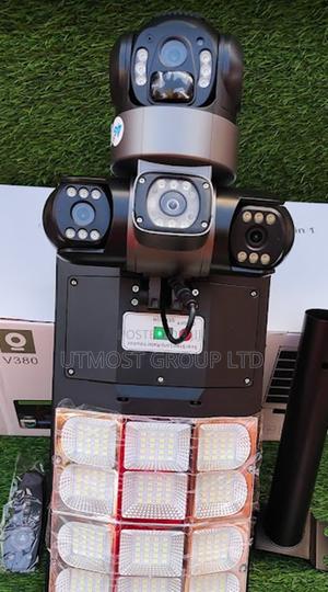 Triple Lens Floodlight Security Cam V380 4g Solar Panel Night Vision - thumbnail 2