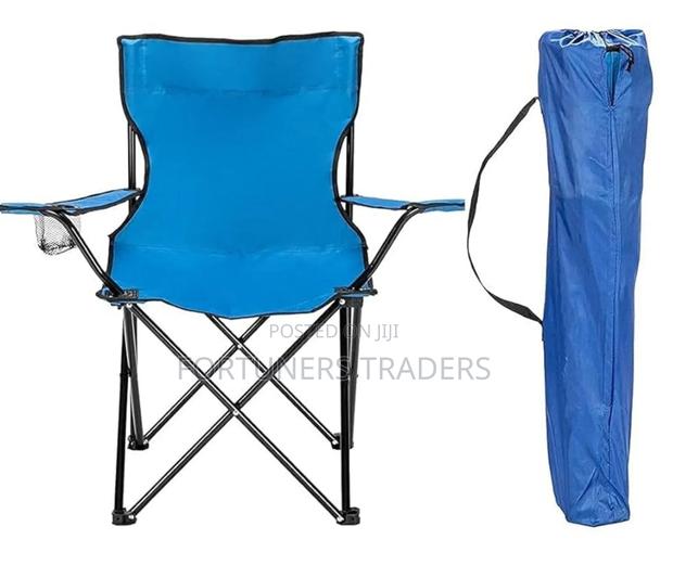 Blue Camping Chair With Cup Holder - main view