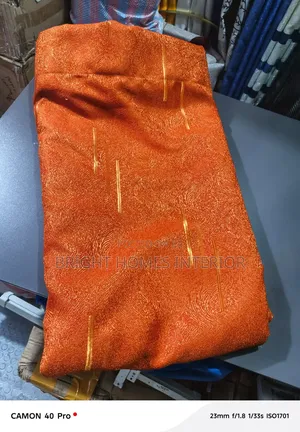 Burnt Orange Curtain With Strips