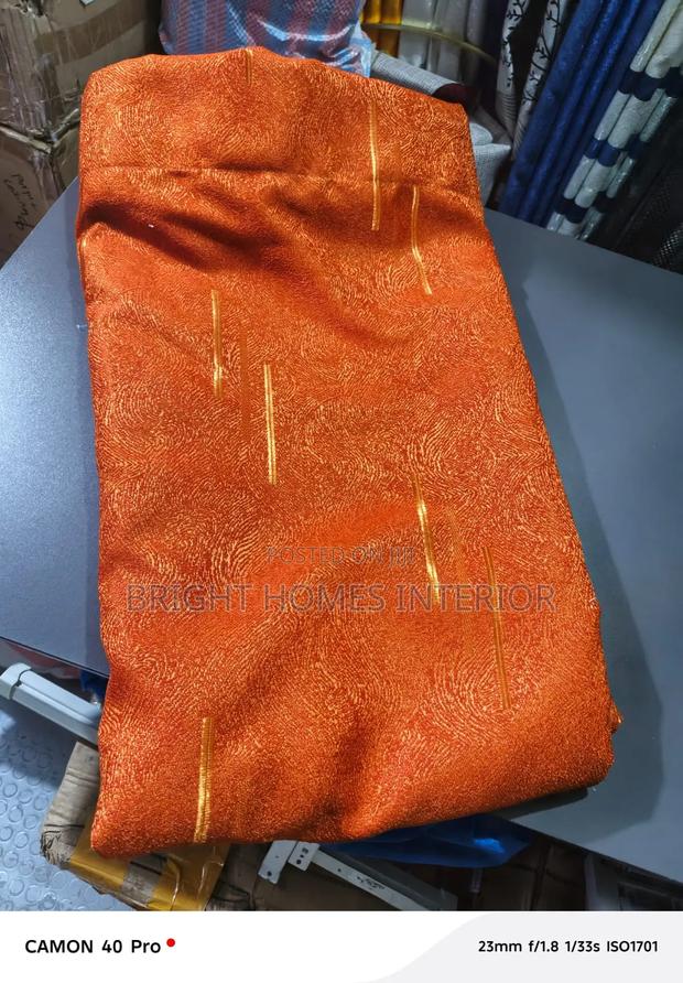 Burnt Orange Curtain With Strips
