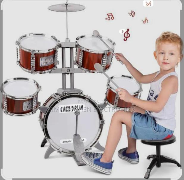 Kids Drum Set With A Stool - main view